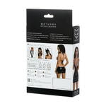 Платье Glossy JULIE из материала Wetlook с красной шнуровкой, черный, S
