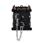 Оковы мини Pecado BDSM, со скруглёнными углами, натуральная кожа, чёрные
