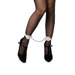 Оковы мини Pecado BDSM, со скруглёнными углами, натуральная кожа, белые
