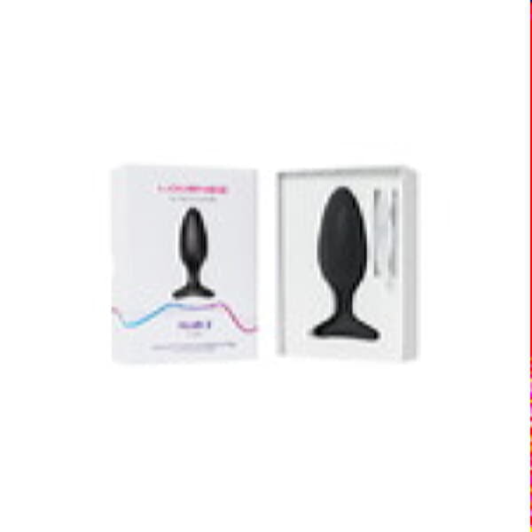 Анальная втулка LOVENSE Hush 2 (M), силикон, черная, 13,5 см