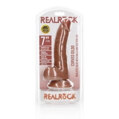 Фалоимитатор Curved Realistic Dildo  Balls  Suction Cup - 7''/ 18 cm