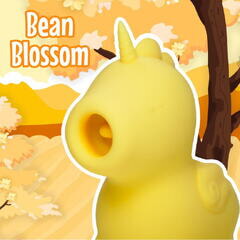 Вибромассажер Unihorn - Bean Blossom со стимуляцией язычком, жёлтый